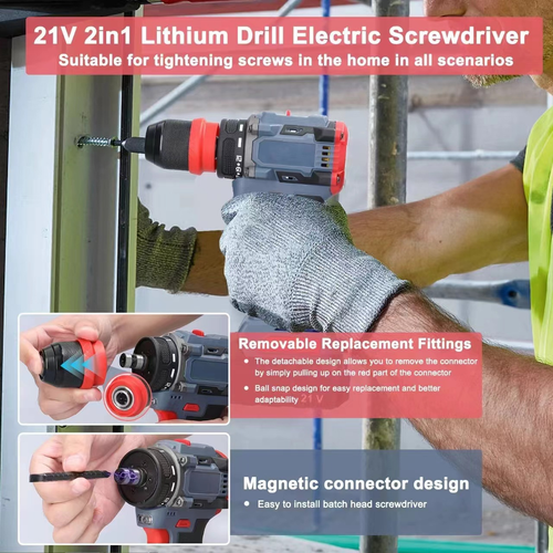 Hot selling new 21V 2-in-1 brushless motor lithium drill multi-function electric screwdriver tool