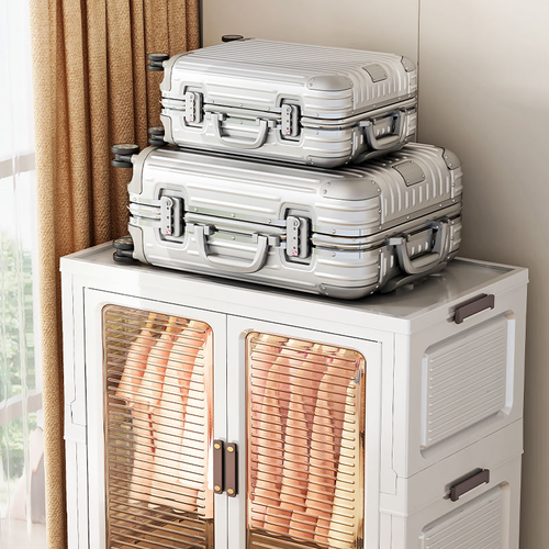 Double-door modular wardrobe, large-capacity storage cabinet (two long cabinets + one short cabinet)