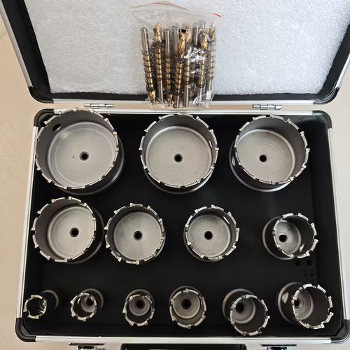 13-piece carbide TCT drill bit hole saw set for stainless steel, concrete, wood, reamer tool set and metal cutter
