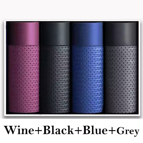 4-pack of men's ice silk mesh plus size solid color sexy breathable close-fitting underwear (165-190 lbs)