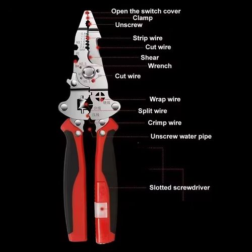 16 in 1 Wire Stripper Cable Crimping Plier Tool Multifunctional Wire Stripping Tool Foldable Cable Stripper For Electrician