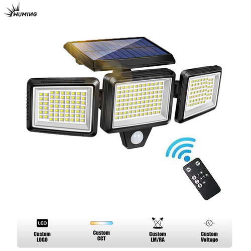 210 LED Solar Outdoor Wall Light, Waterproof Courtyard Light, Sensor-Induced Street Light