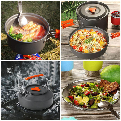 Hot-selling four-piece aluminum alloy camping cookware set, outdoor cooking equipment set