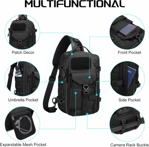 Men's Fashion Large Capacity Tactical Chest Pack - Adjustable Shoulder Crossbody Bag
