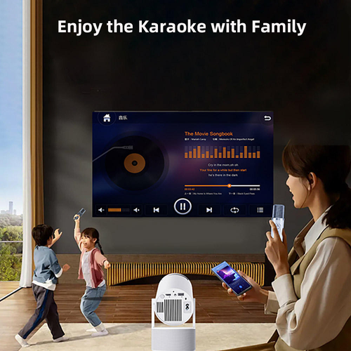 New Streaming Media Dual Microphone Karaoke Projector HY-300
