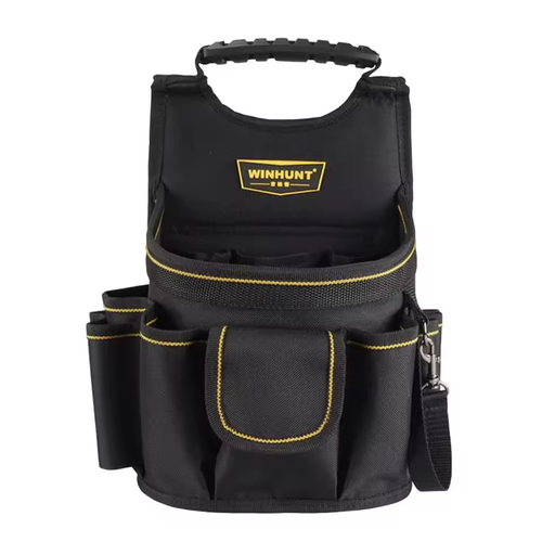 Heavy-duty mechanical electrician tool bag with pockets and waist bag to carry drills, electrician and other tools