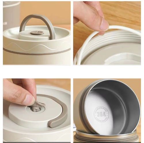 Hot-selling stainless steel insulated portable lunch box, microwave-safe, leak-proof lid.