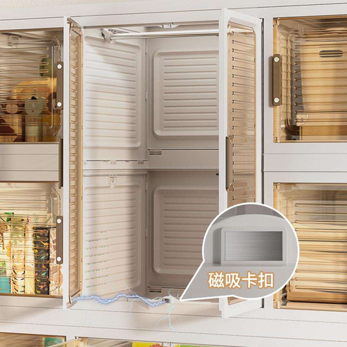 Double-door modular wardrobe, large-capacity storage cabinet (two long cabinets + one short cabinet)