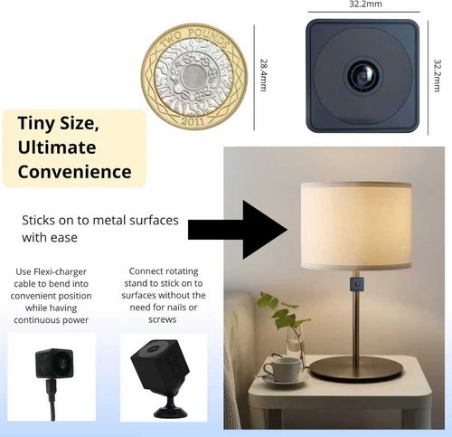 Mini Camera Night Vision Portable HD Home Security Cameras for Home Office Indoor Outdoor