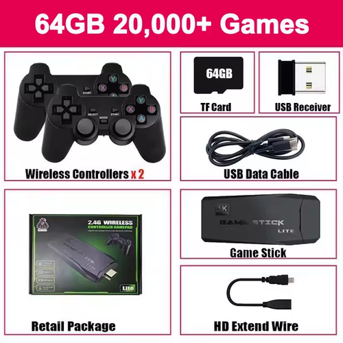 M8 Video Game Console 4K Built-in 20000 Games Wireless Controller TV Game Stick Retro Handheld Game Console for PS1 MAZE