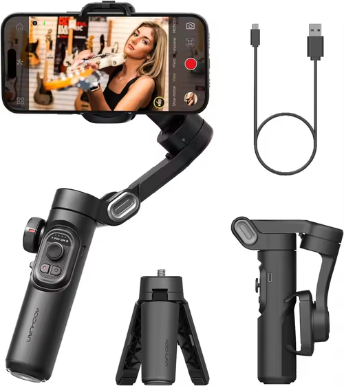 Aokawa SmartXE three-axis handheld gimbal stabilizer with intelligent anti-shake and face tracking functions