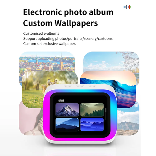 Smart speaker alarm clock portable Bluetooth speaker with RGB lighting home speaker