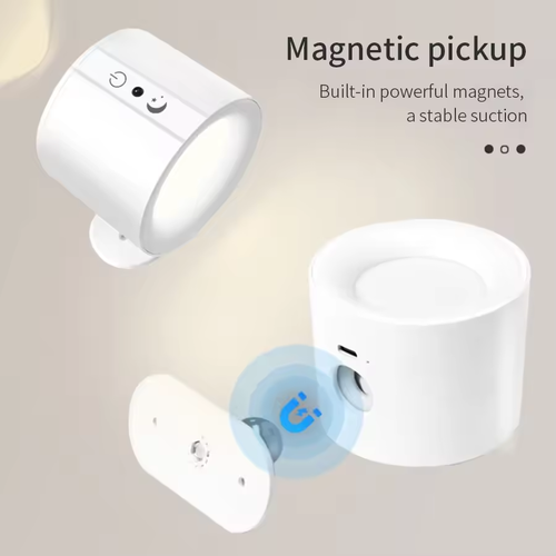 LED Rechargeable Magnetic Wall Lamp Dimmable 360 ​​Degree Rotation Indoor with Remote Control