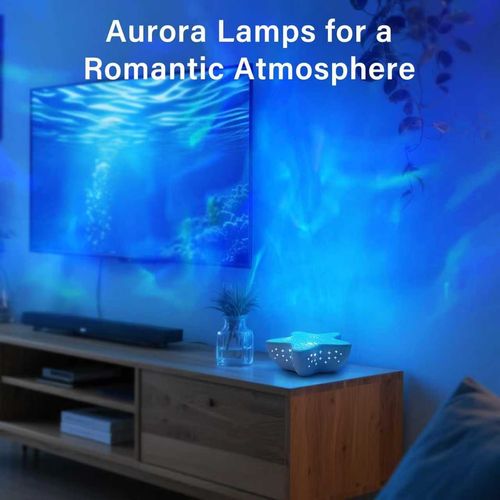 LED starfish night light, USB powered, wave and starry sky music projection light