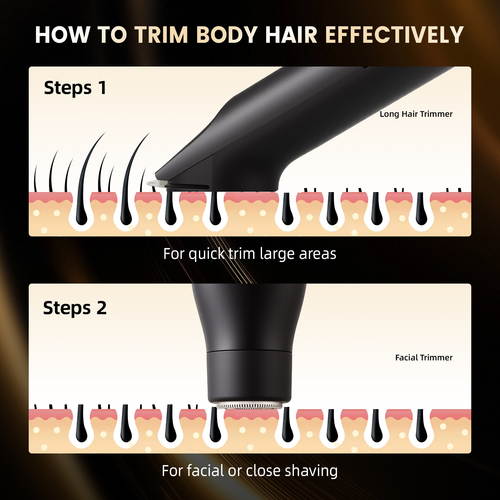 3-in-1 hair clipper, nose hair trimmer, hair removal device for men and women, pubic area shaver