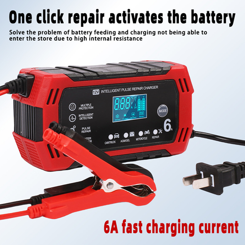 12V 6A Car Battery Charger, Forklift Battery Charger, Smart Repair Motorcycle Charger
