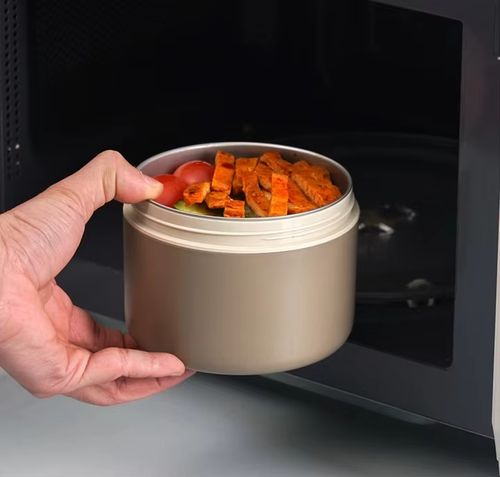 Hot-selling stainless steel insulated portable lunch box, microwave-safe, leak-proof lid.