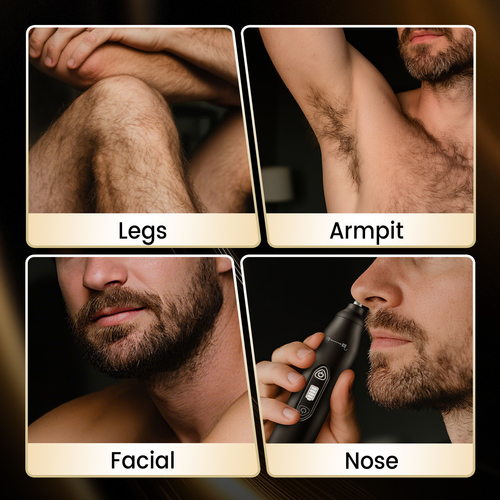 3-in-1 hair clipper, nose hair trimmer, hair removal device for men and women, pubic area shaver