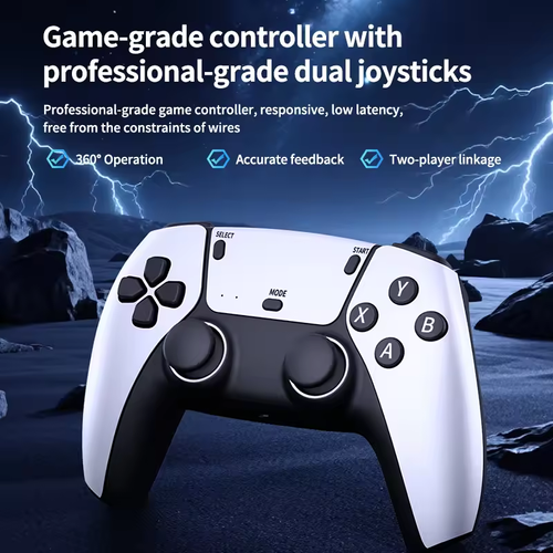 RS5 TV Game Console Dual Joystick Wireless Controller Game 20000+128GB Dual Joystick 4K Retro for PC, Android, TV Games
