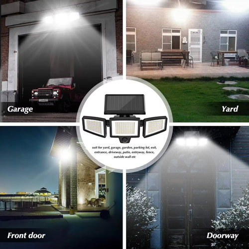 210 LED Solar Outdoor Wall Light, Waterproof Courtyard Light, Sensor-Induced Street Light