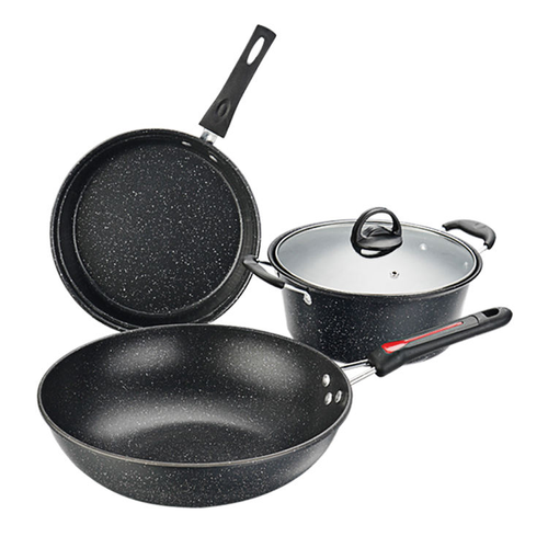 3-piece non-stick cookware set, best-selling soup pot, wok, frying pan, and cookware set