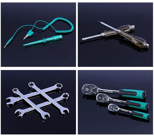 121-piece multi-purpose steel auto repair tool set, quick ratchet wrench and screwdriver set