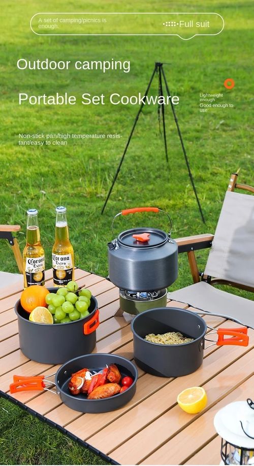 Hot-selling four-piece aluminum alloy camping cookware set, outdoor cooking equipment set