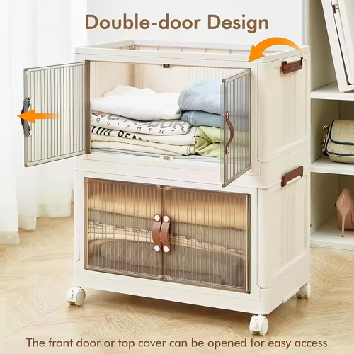 Wheeled, installation-free, foldable, large-capacity, multi-functional storage rack