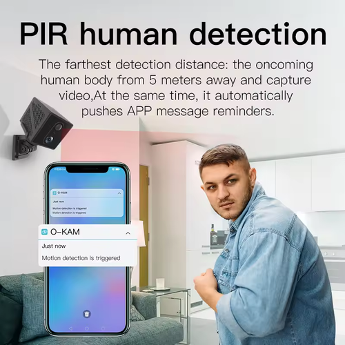 3MP Low Power Battery Powered Wifi Camera AI Human Detection Security CCTV Intercom Baby Monitor