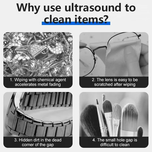 Home ultrasonic cleaners, small appliance cleaners for glasses, braces and jewelry