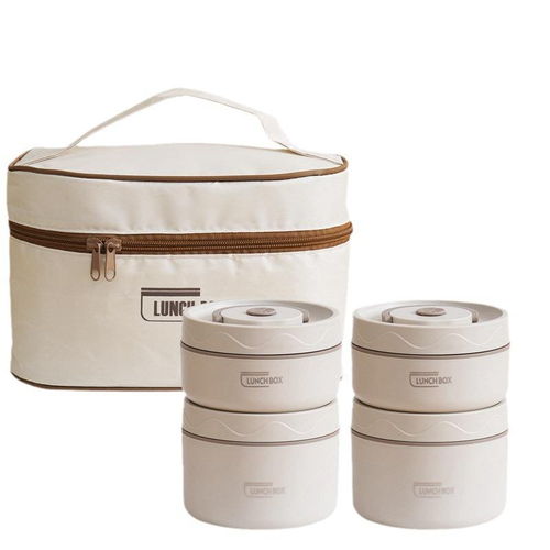 Hot-selling stainless steel insulated portable lunch box, microwave-safe, leak-proof lid.