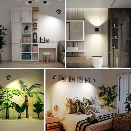 LED Rechargeable Magnetic Wall Lamp Dimmable 360 ​​Degree Rotation Indoor with Remote Control