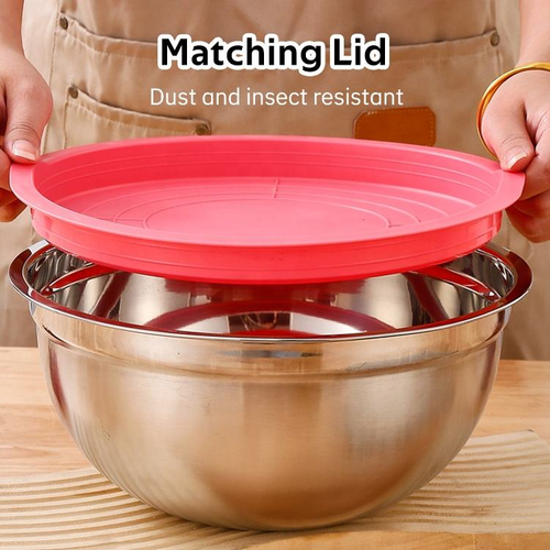 Hot-selling 7-piece colorful nested storage bowl, salad bowl, stainless steel mixing bowl with silicone lid