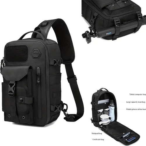 Men's Fashion Large Capacity Tactical Chest Pack - Adjustable Shoulder Crossbody Bag