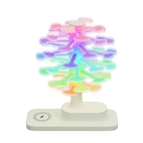 Creative spiral tree-shaped night light wireless charger, 360-degree rotation, supports smart fast charging.