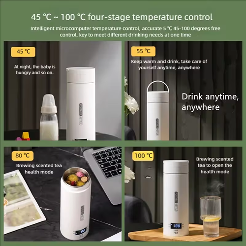 500ML portable electric kettle for brewing tea and coffee, heat preservation and anti-scalding