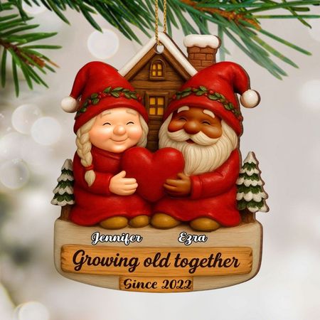 Ornamento in legno personalizzato -Invecchiare insieme