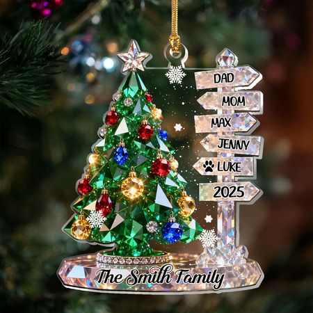 Cartello per la famiglia con nome personalizzato - Decorazione in acrilico personalizzata a 1 strato