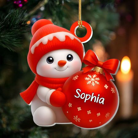 Snowy Sweetheart - Ornamento personalizzato in acrilico a 1 strato
