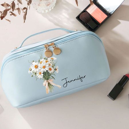 I fiori non parlano, ma mostrano - Trousse personalizzata in pelle