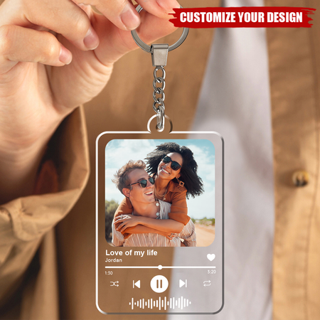 Portachiavi con foto con canzoni preferite personalizzate
