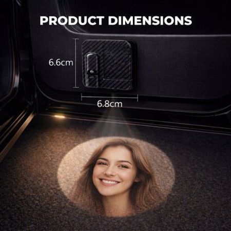 Set di lampade fotografiche personalizzate per proiettori per auto 2-Luci rotanti per auto personalizzate per coppie, familiari e amici