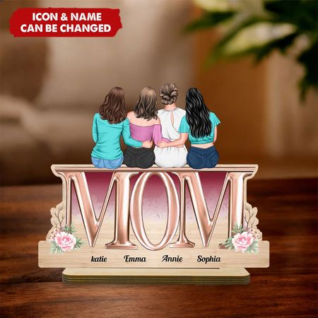 Mamma e bambini Regalo per la festa della mamma-Targa in legno personalizzata