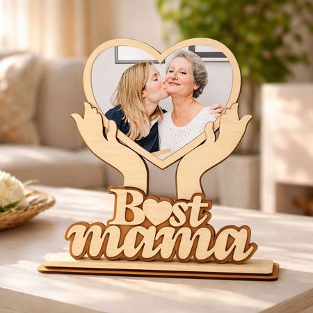 Targa personalizzata per foto con cornice in legno per la mamma | Foto personalizzata per la festa della mamma