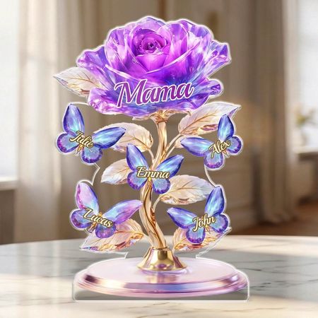Targa acrilica personalizzata-Regali personalizzati per la festa della mamma per la mamma, la nonna-Un giardino di cristallo d'amore