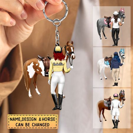 Regalo personalizzato per gli amanti del cavallo portachiavi acrilico-solo una ragazza che ama i cavalli