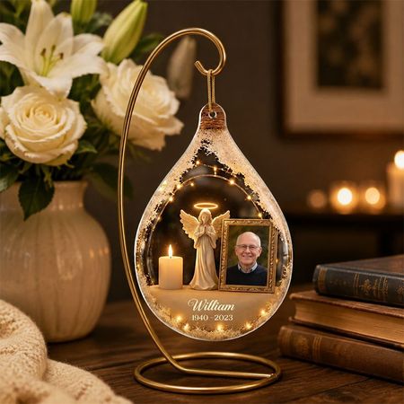 Memoriale della foto dell'angelo custode-Personaliseret akryl ornamento di forma personalizzata