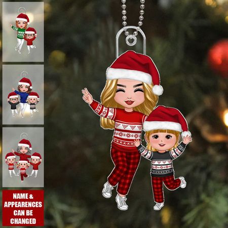 Felice Natale Bambola Nonna Nipoti Regalo per Nipote Nipote Ornamento Acrilico Personalizzato