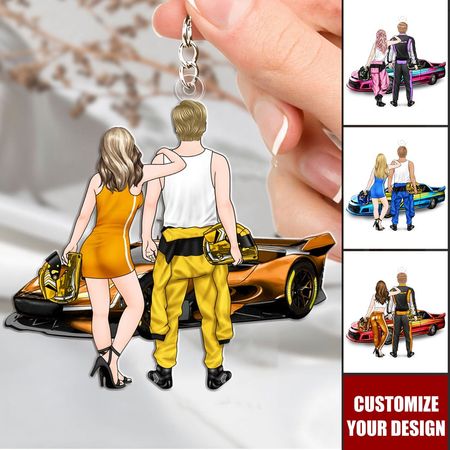 Portachiavi personalizzato-Coppia di corse e amici, regalo per coppie di corse, fan delle corse