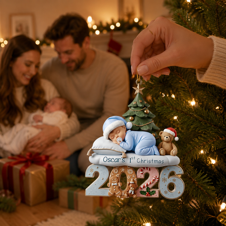 Il primo ornamento natalizio personalizzato del bambino 2026, Keepsake del neonato